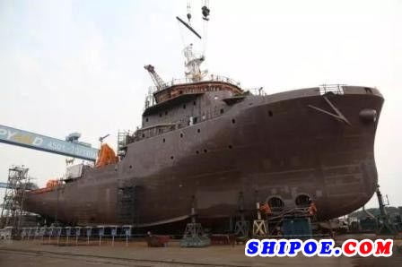 广东中远船务综合地质调查船稳步推进船台舾装工程