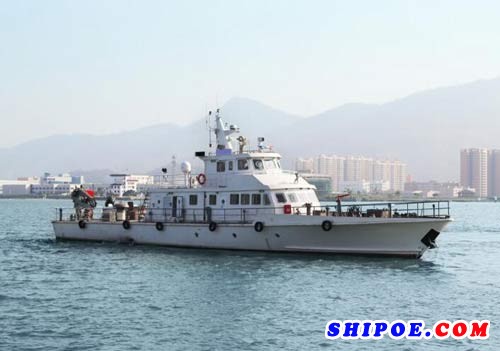 江龙船艇建造的合浦100吨级渔政船顺利试航