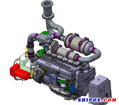 中船現(xiàn)代成功交付首船套滿足IMO Tier III的（高速發(fā)電機(jī)組+SCR）系統(tǒng)