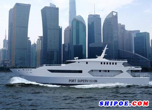 江苏大津重工有限公司总承包、上海佳豪船海工程研究设计有限公司设计的47米港口工作船