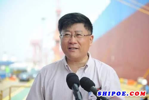 黄志强在致辞中指出，该船是中国矿运与上海外高桥船厂签订的建造10艘40万吨第二代矿砂船合同中的第二艘船