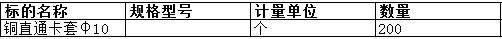 上海中远海运重工有限公司的铜直通卡套φ10