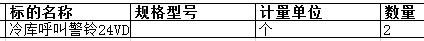 舟山中远船务工程有限公司的冷库呼叫警铃