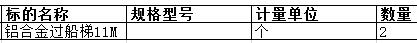 舟山中远船务工程有限公司的铝合金过船梯