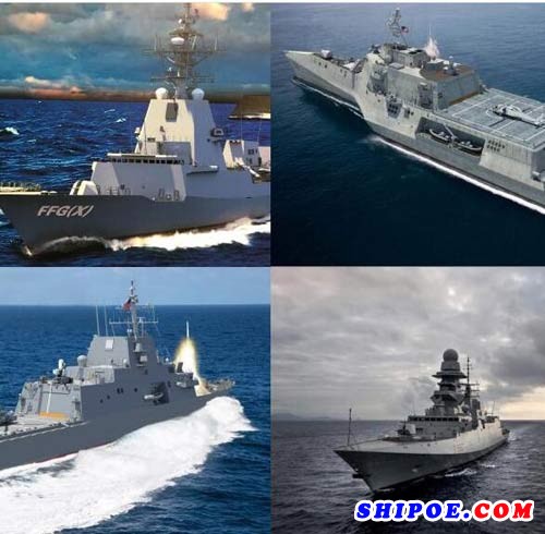 参加FFG（X）护卫舰竞标的4种方案，目前尚未确定未来护卫舰选用哪种方案