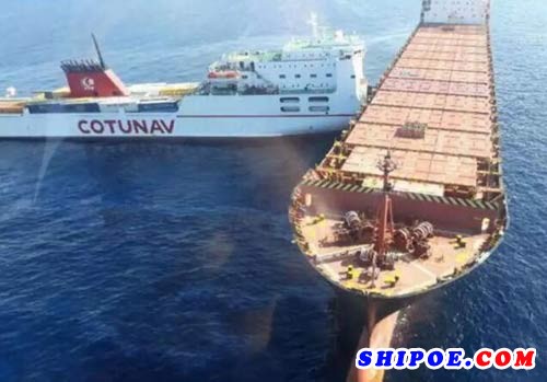 地中海两船相撞，造成严重的溢油事故