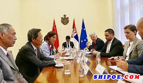 中远海运董事长许立荣应邀拜会塞尔维亚总理