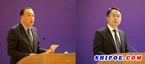 图左：渤海轮渡总经理于新建 图右：中集来福士CEO兼总裁王建中