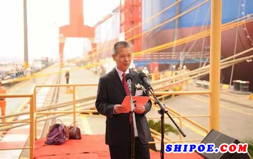 黄志强在致辞中表示，外高桥造船是享有国际盛誉的优秀造船企业，