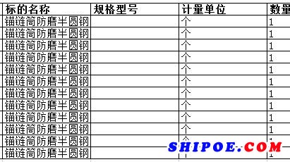 舟山中远船务工程有限公司的锚链筒防磨半圆钢