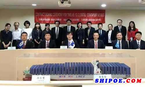 黄埔文冲和中国船舶工业贸易公司作为联合卖方，在台湾与万海航运股份有限公司成功签订了12艘2038箱支线集装箱船订单