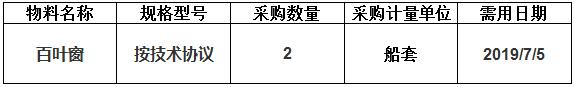 中海工业（江苏）有限公司组织的N806/N807百叶窗采购项目