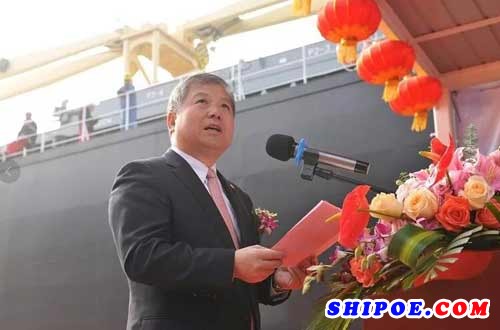 王宏致辞时表示，“Ore Shanghai”轮完全由中国设计