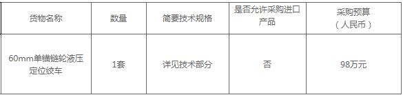 60mm单锚链轮液压定位绞车采购项目