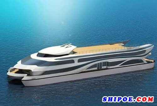 钱塘江54米现代游船在江龙船艇正式开工建造