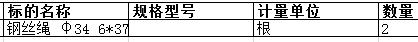 上海中远海运重工有限公司的钢丝绳 φ34 6*37*1麻芯 *330M 光面钢丝