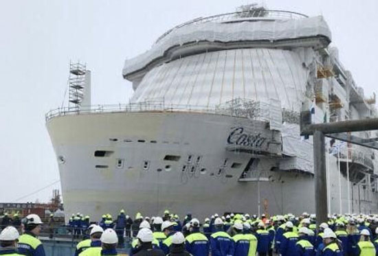 芬兰船厂为歌诗达邮轮建造首艘LNG动力豪华邮轮下水
