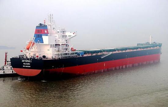 南京金陵船厂为摩纳哥船东建造的81600吨同型6号船顺利试航