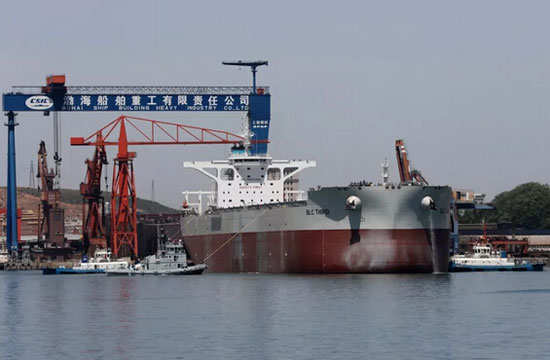 渤船重工21万吨15号散货船实现试航节点