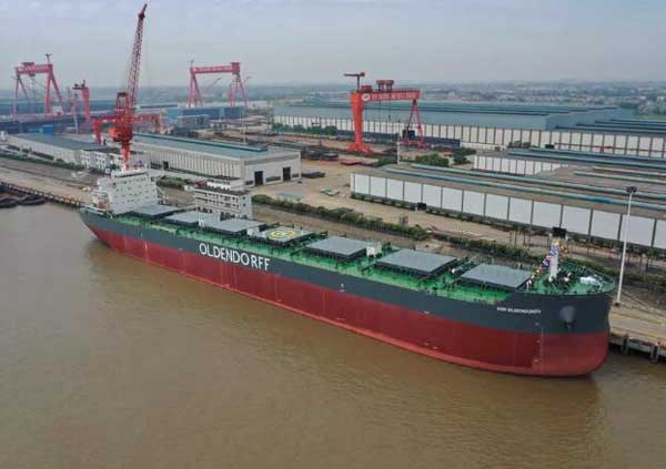 韩通船舶顺利交付一艘82000DWT散货轮