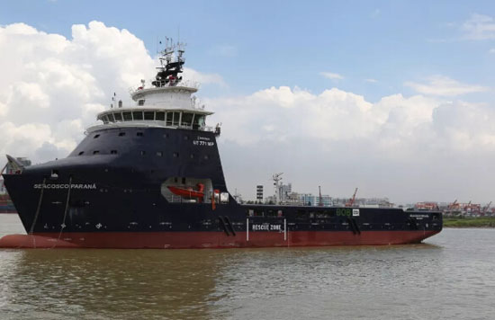 广东中远海运重工UT771WP平台供应船N605试航凯旋