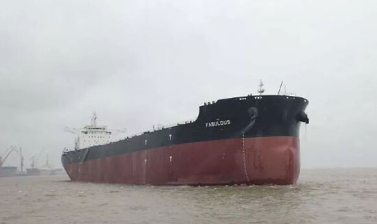香港德和18万吨散货船H1478船顺利试航返航