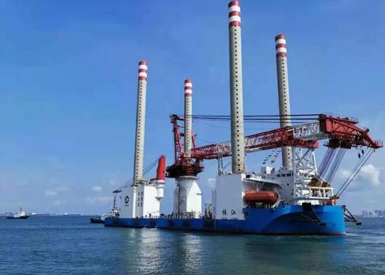 国内首座1200吨自航自升式风电安装平台建造完工