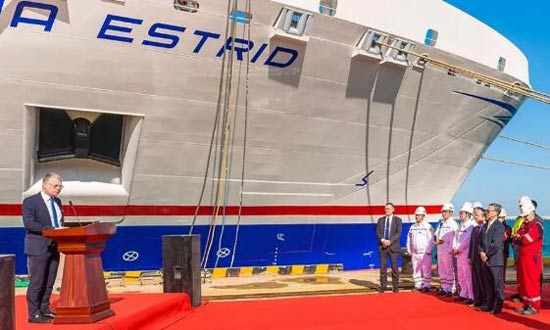 威海金陵第一艘E-Flex型客滚船交船