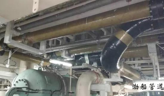渤船重工顺利交付19000TEU加装混合式脱硫系统玻璃钢管道项目