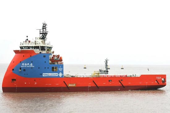 外高桥造船PSV 121H型平台供应船“国海民盛”签字交付