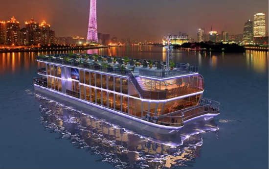 江龙船艇开建广州城港486客位纯电动游船