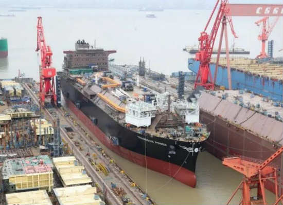 沪东中华Transgas Power FSRU在韩国船厂下水