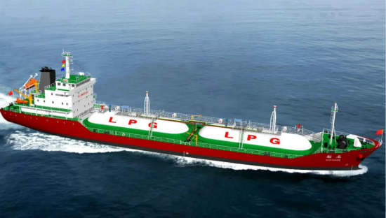 长江船舶设计院承接5500m³全压式LPG运输船设计