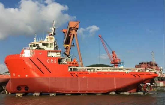 航通船业建造的65米B3多用途海洋工作船顺利下水