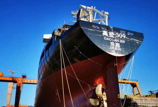 东南造船举行22500DWT散货船“高栏309”号接水仪式
