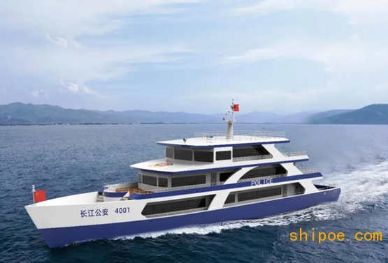 江龙开工建造长江航运公安局50米级公安巡逻船