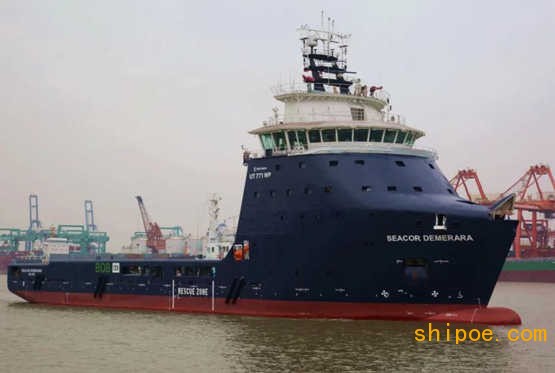 广东中远海运重工UT771WP平台供应船N608试航凯旋