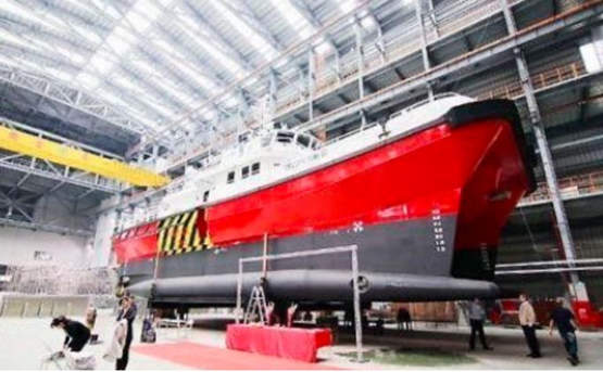龙德工业建造第三艘风电运维船下水