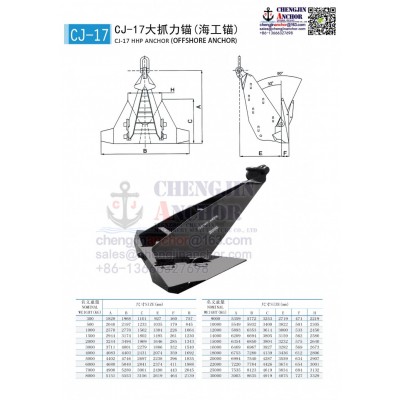 CJ-17 大抓力锚 18000KG 有LR船检图2