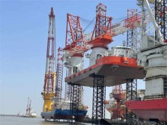招商工業海門基地風電安裝平臺全程升降試驗圓滿成功