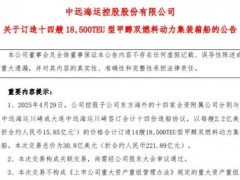 221亿 14艘18,500TEU型甲醇双燃料动力集装箱船建造协议签订